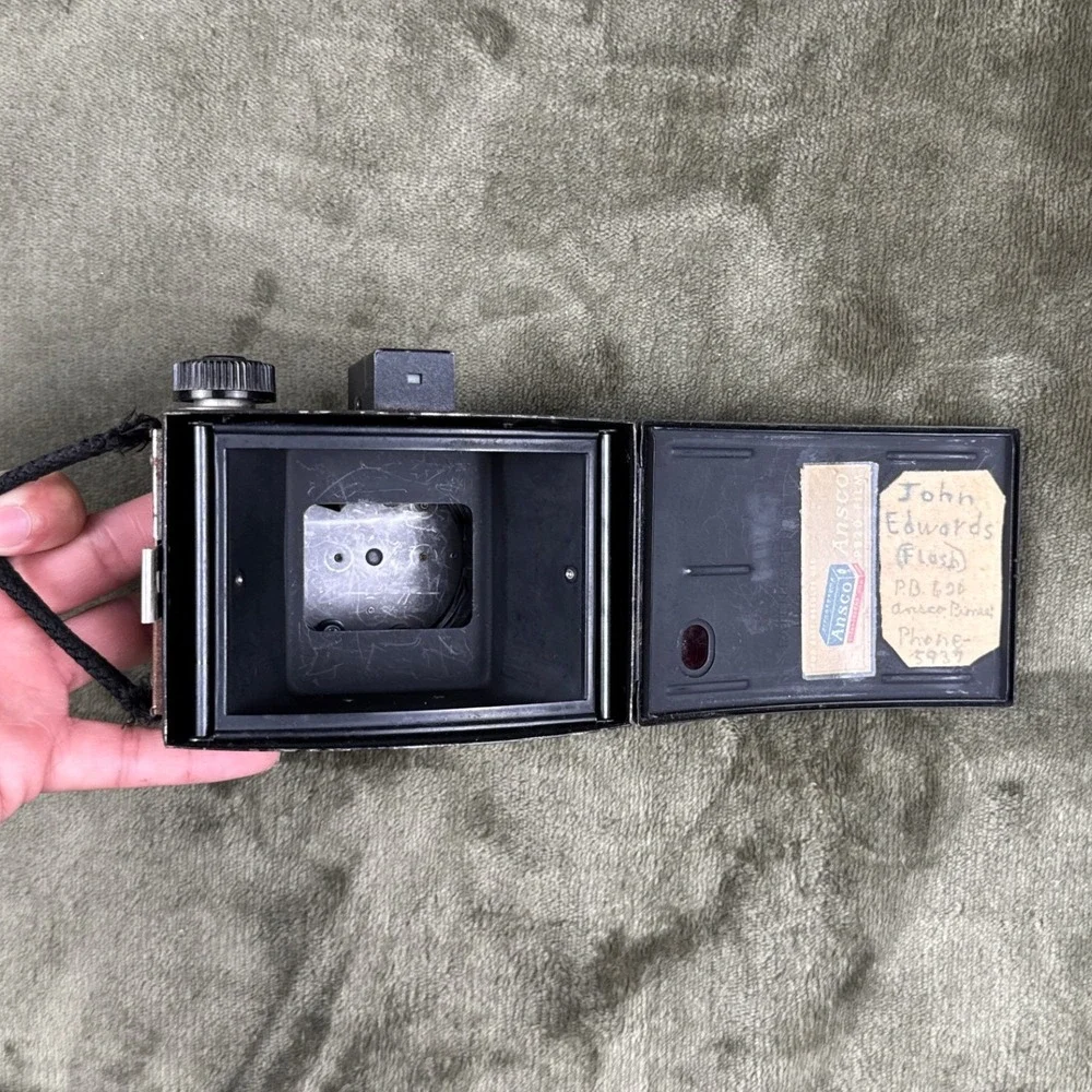 Vintage Ansco Pioneer 620 Roll Film Box Camera Black Made in USA Binghamton NY